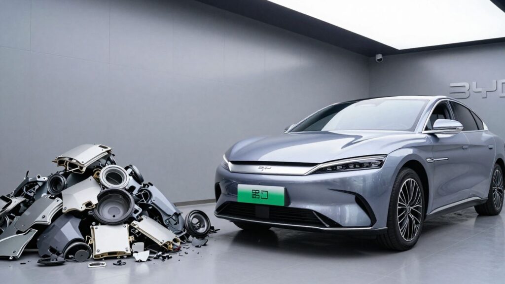 BYD car parts versus new dealership parts comparison.